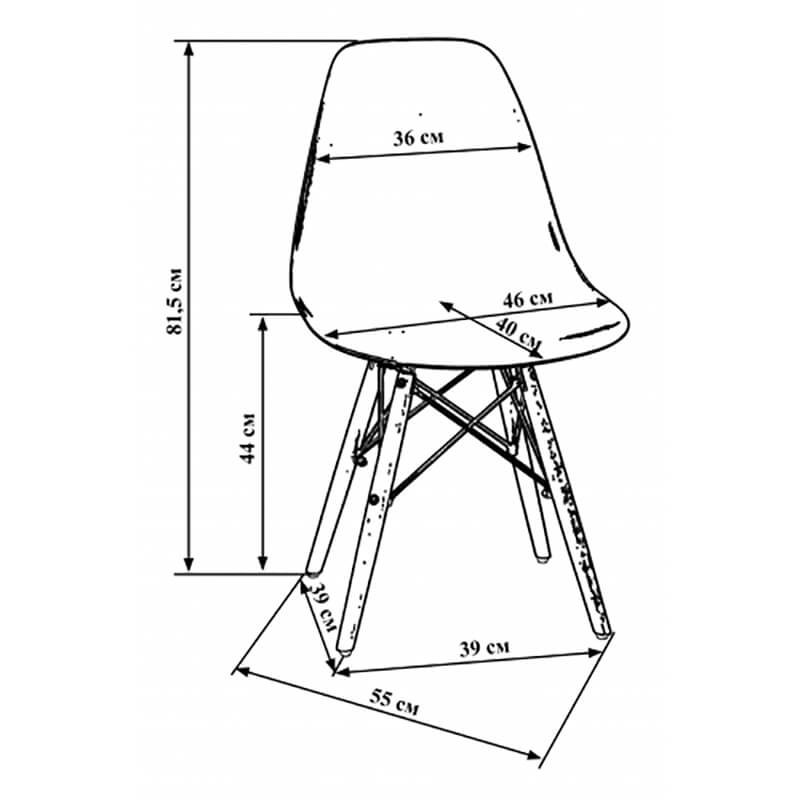 ابعاد صندلی چهارپایه ایمز